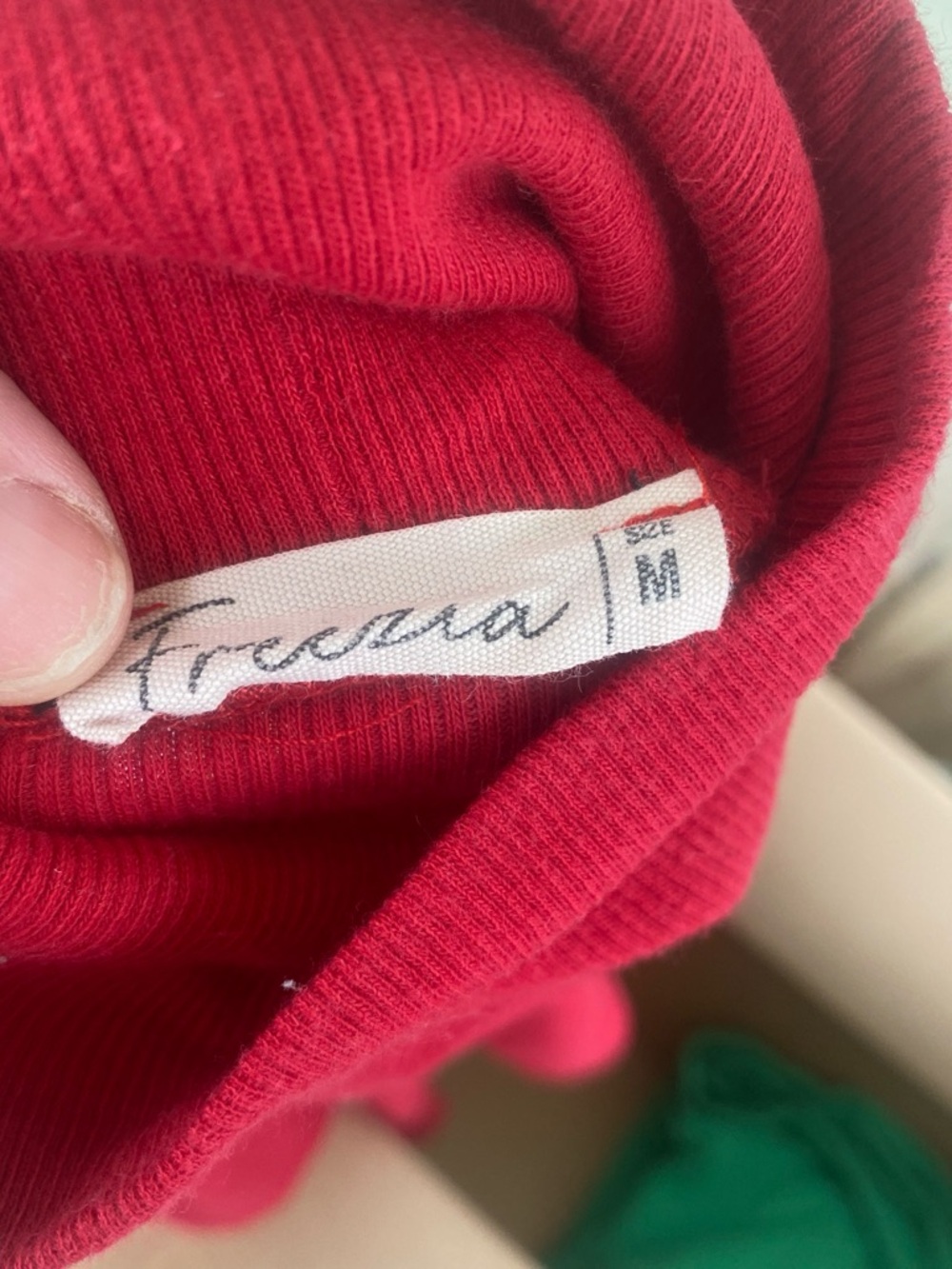 Red Ribbed Women's long sleeve ribbed shirt - Medium by freezia